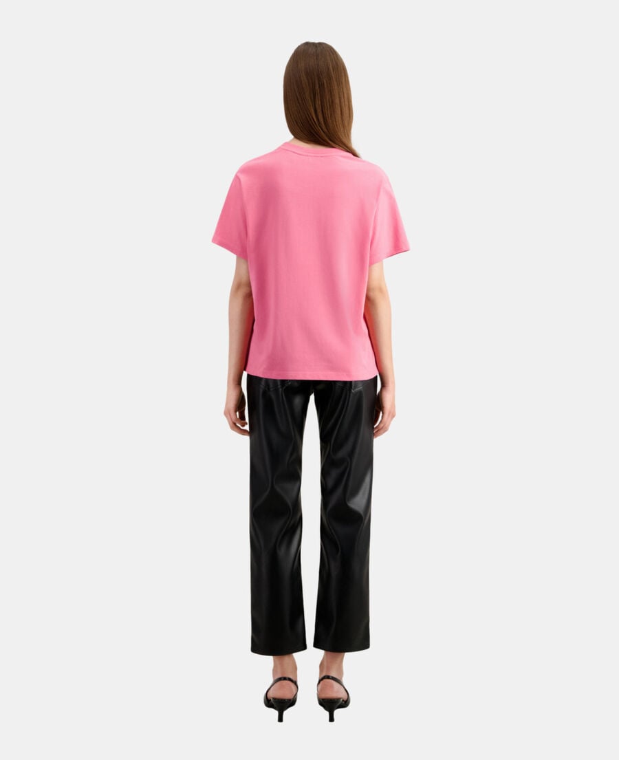 The Kooples DAMEN OLD PINK rosa t-shirt damen mit siebdruck