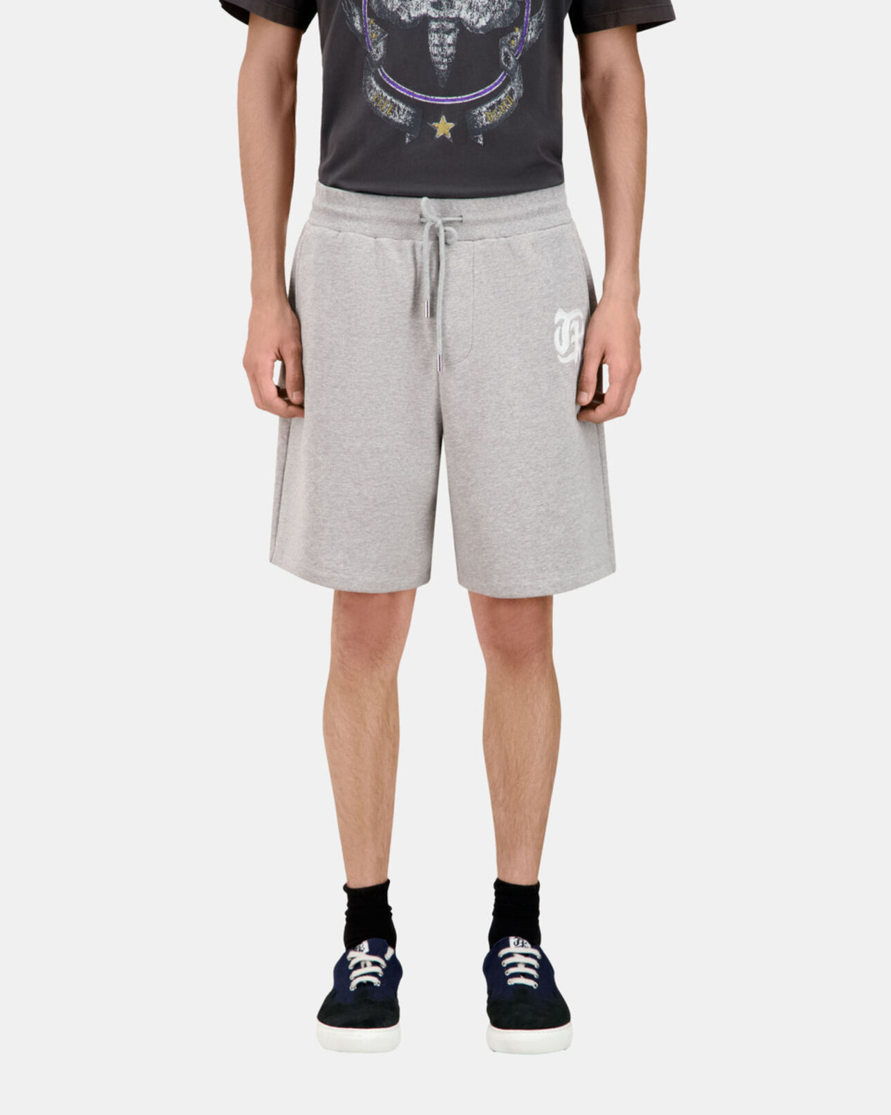 The Kooples HERREN ARDOISE graue shorts aus baumwolle