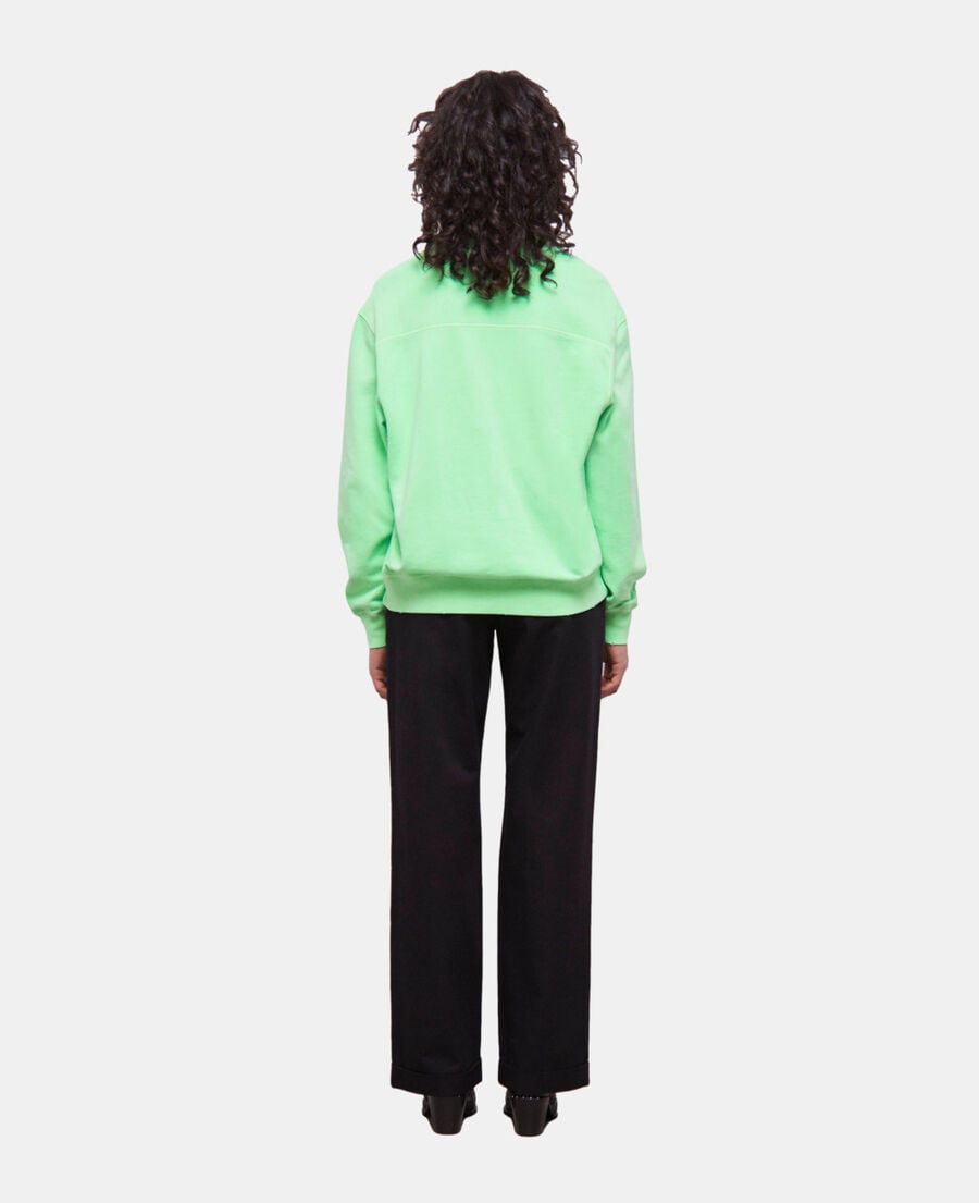 The Kooples F VERT FLUO fluorescent green sweatshirt with logo