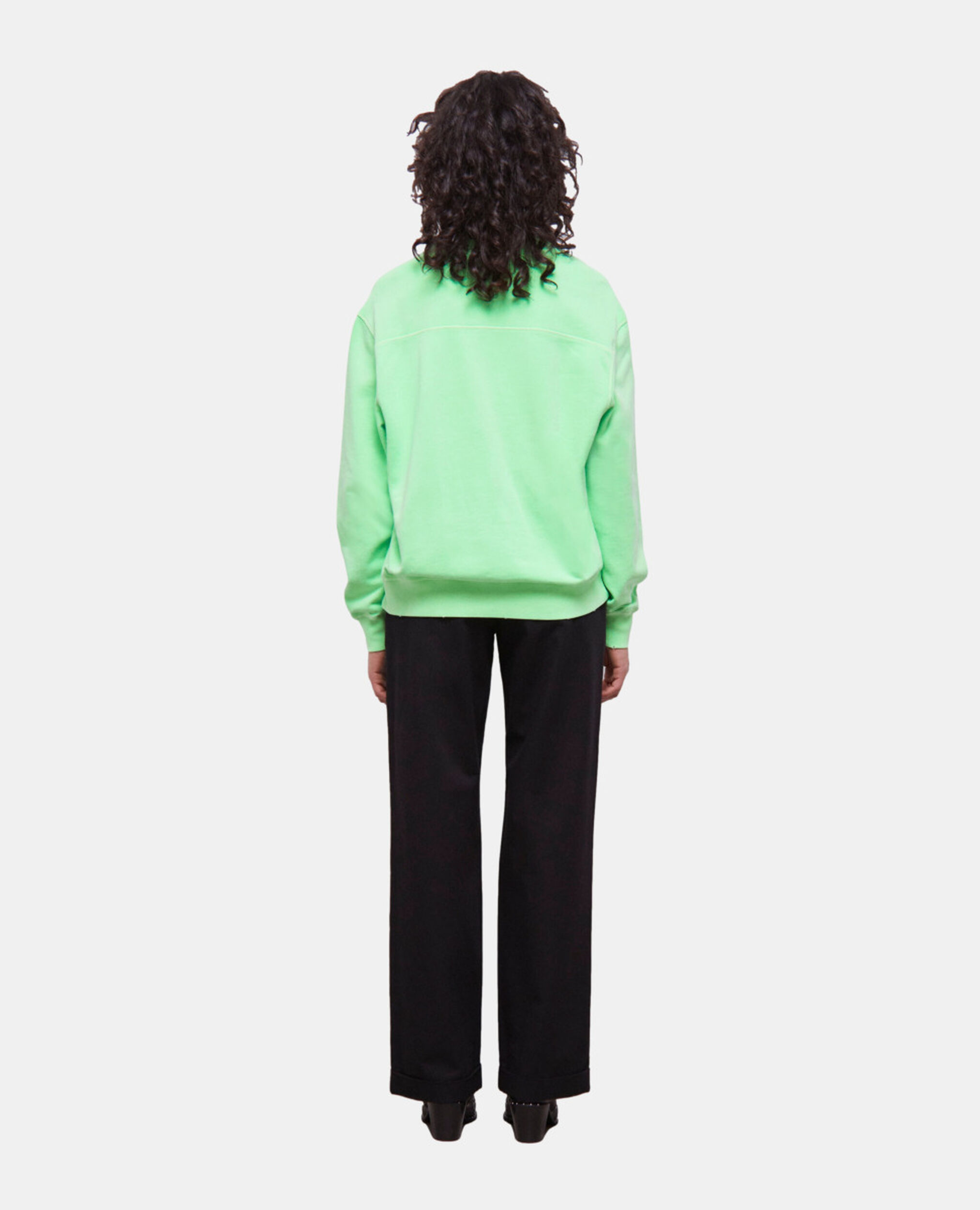 Fluorescent green sweatshirt with logo, VERT FLUO, hi-res image number null