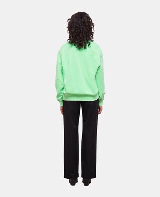 The Kooples F VERT FLUO fluorescent green sweatshirt with logo