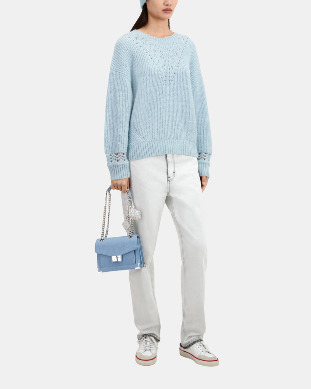 The Kooples WOMEN BLUE GREY blue wool-blend sweater