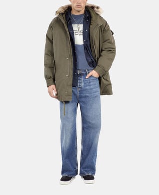 The Kooples HOMME KAKI parka à capuche kaki