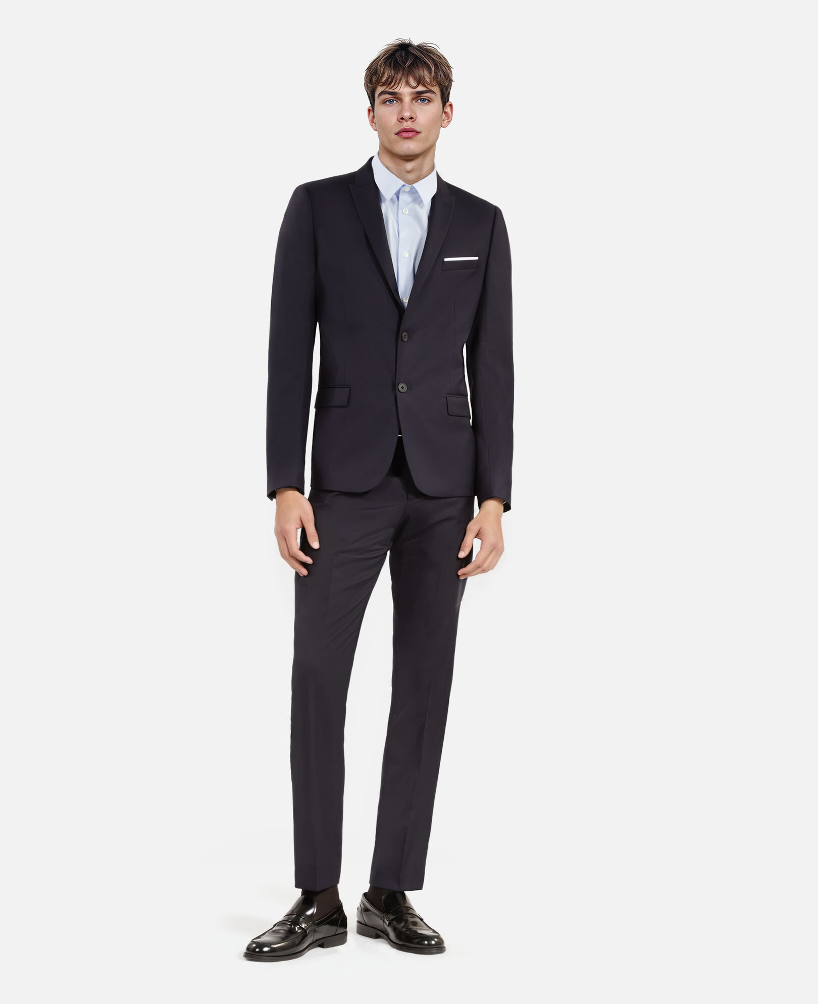The Kooples HOMME DARK NAVY veste de costume en laine bleu marine coupe ajustée