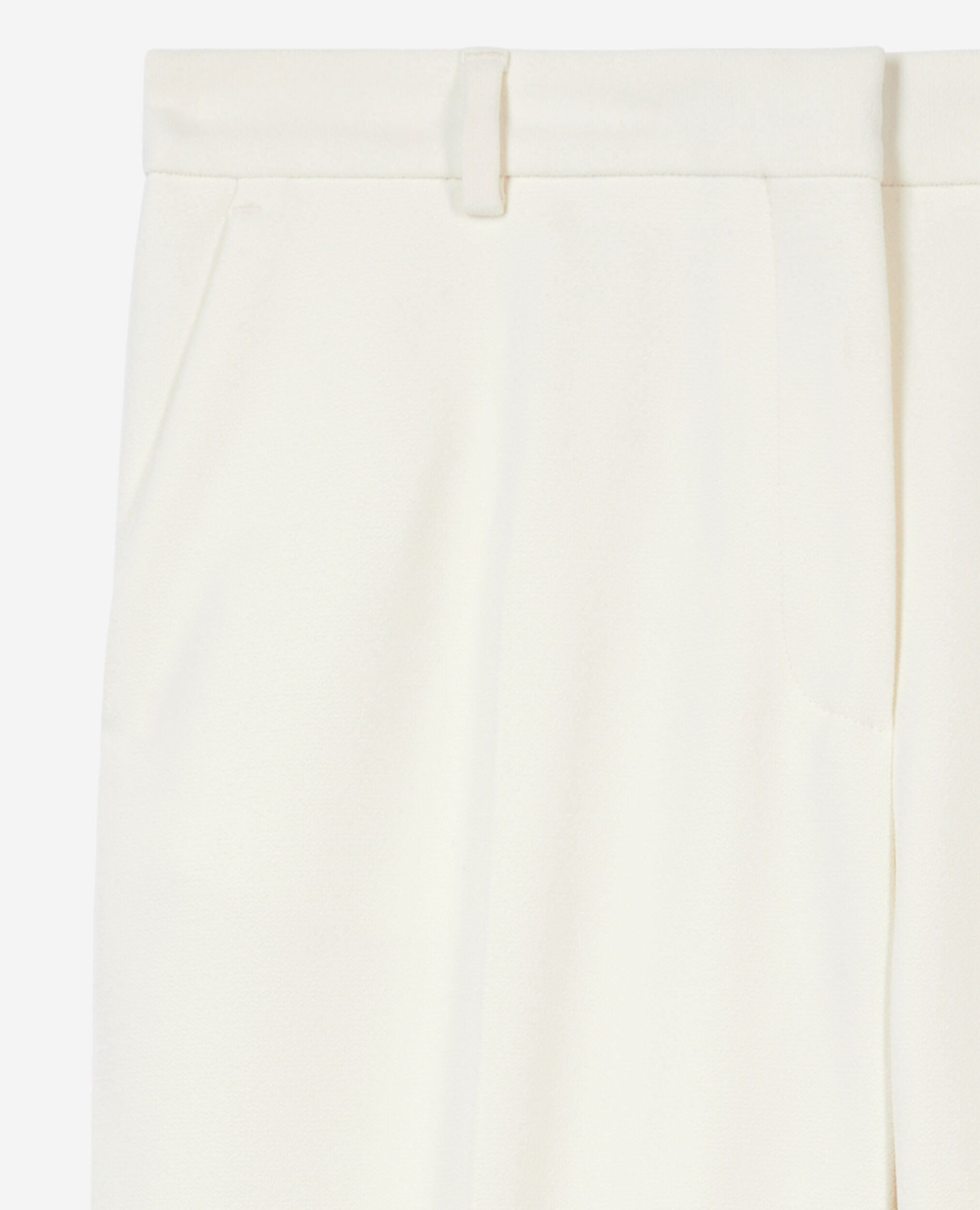 Ecru crepe suit trousers straight cut, ECRU, hi-res image number null