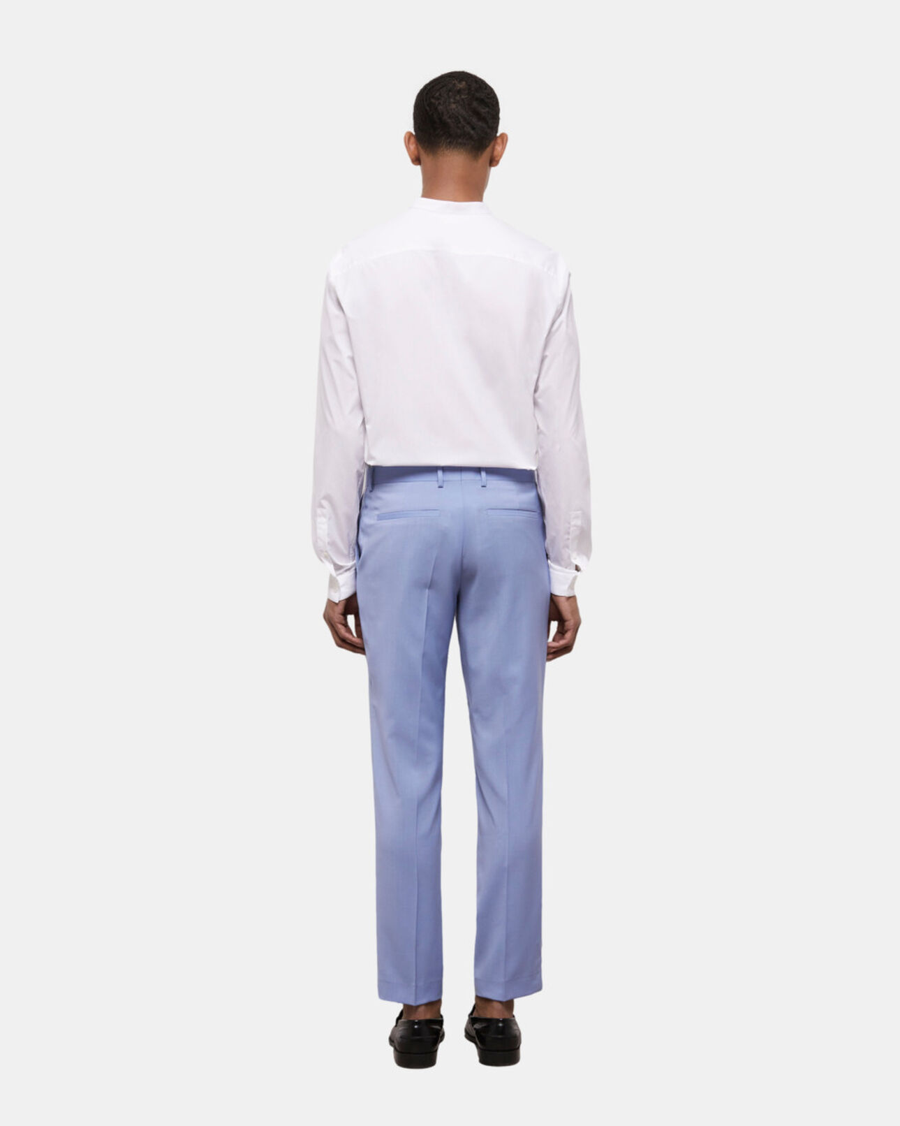 The Kooples MEN LIGHT BLUE blue end-on-end wool suit pants