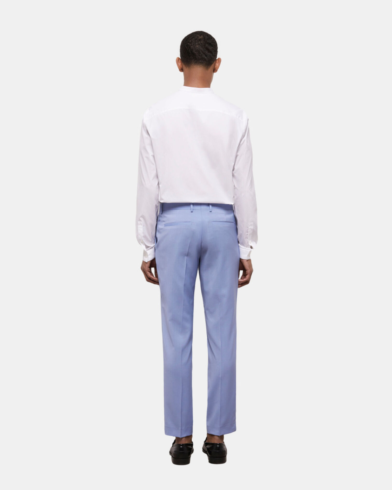 Blue end-on-end wool suit pants, LIGHT BLUE, hi-res image number null