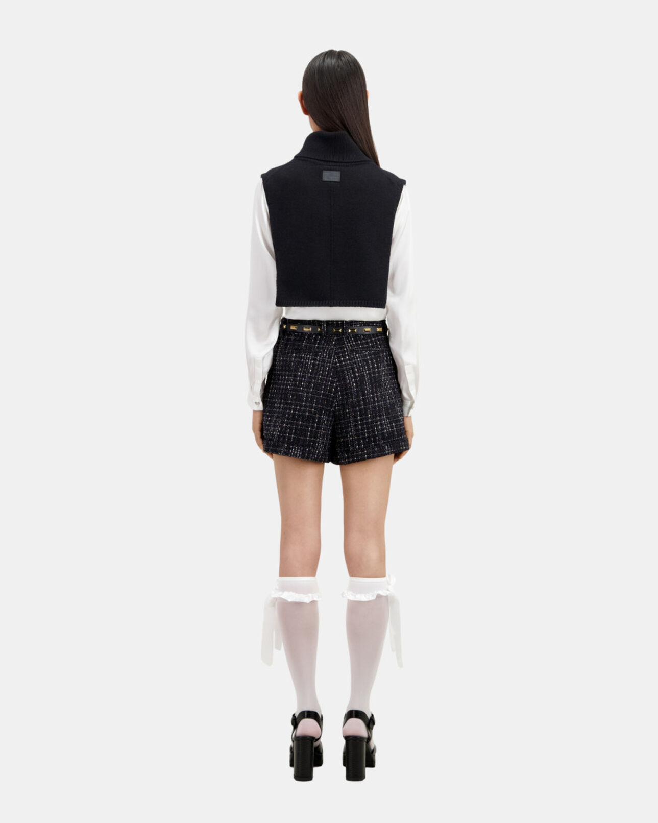 The Kooples WOMEN BLACK black wool plastron