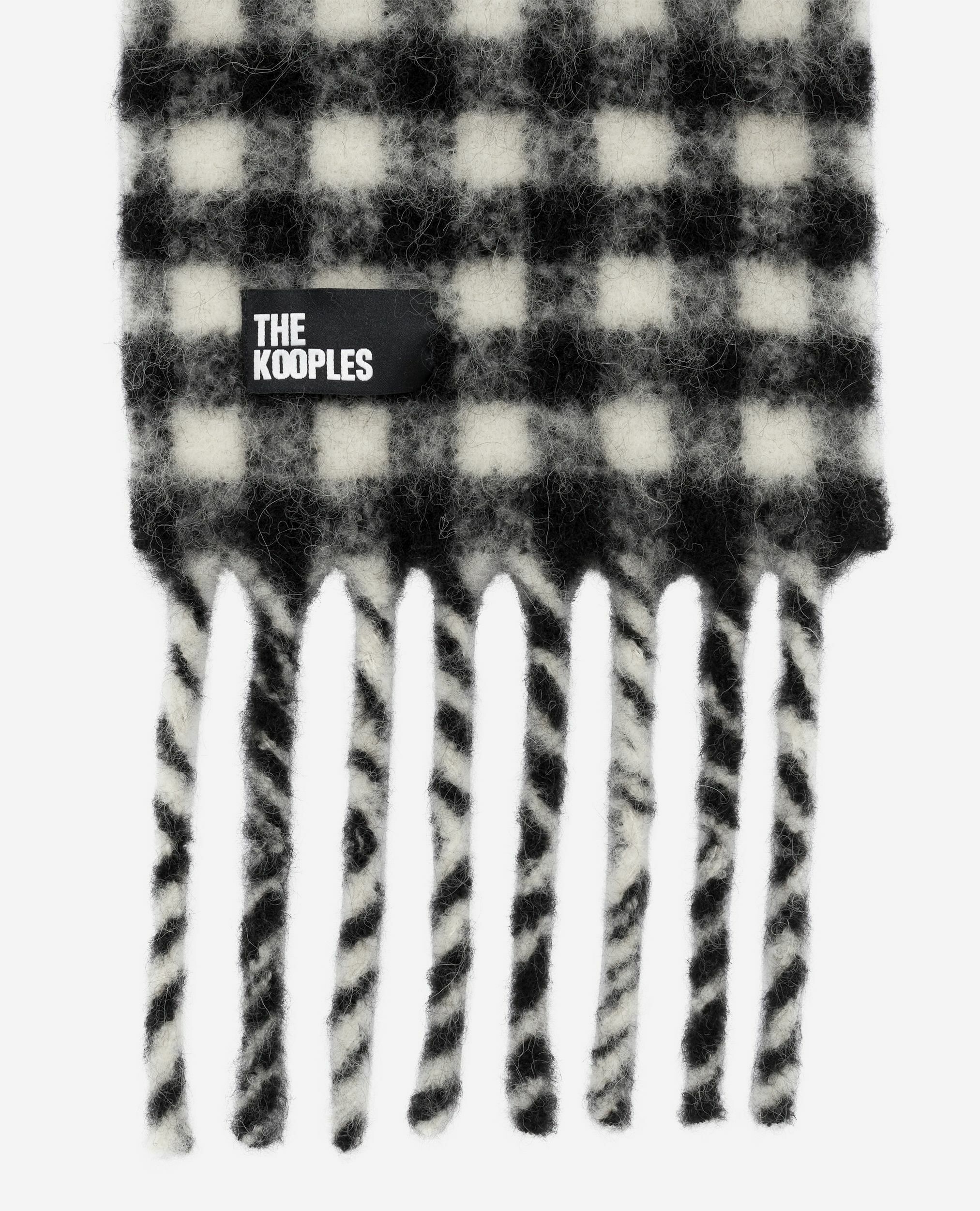 XXL black and white checked scarf | The Kooples US