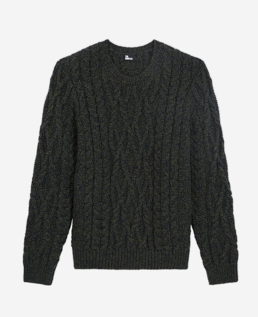The Kooples HOMME KAKI NAVY pull en laine