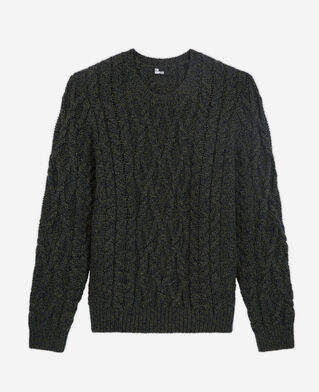 The Kooples HOMME KAKI NAVY pull en laine