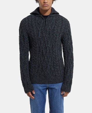 The Kooples H BLACK DARK GREY gray wool roll neck sweater