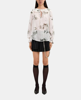 The Kooples F ECRU printed top with ruffles