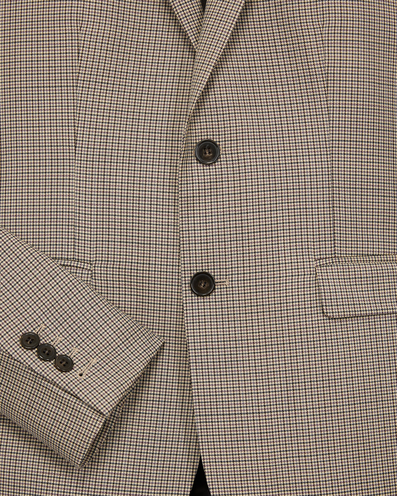 The Kooples HERREN BEIGE / BROWN / BLACK elegantes beiges wollsakko mit hahnentritt-motiv