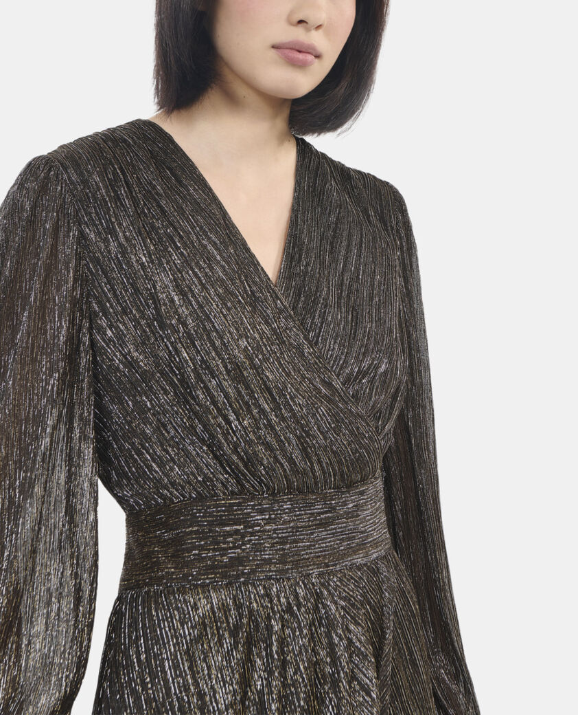 The Kooples F BRONZE metallic bronze jersey short dress