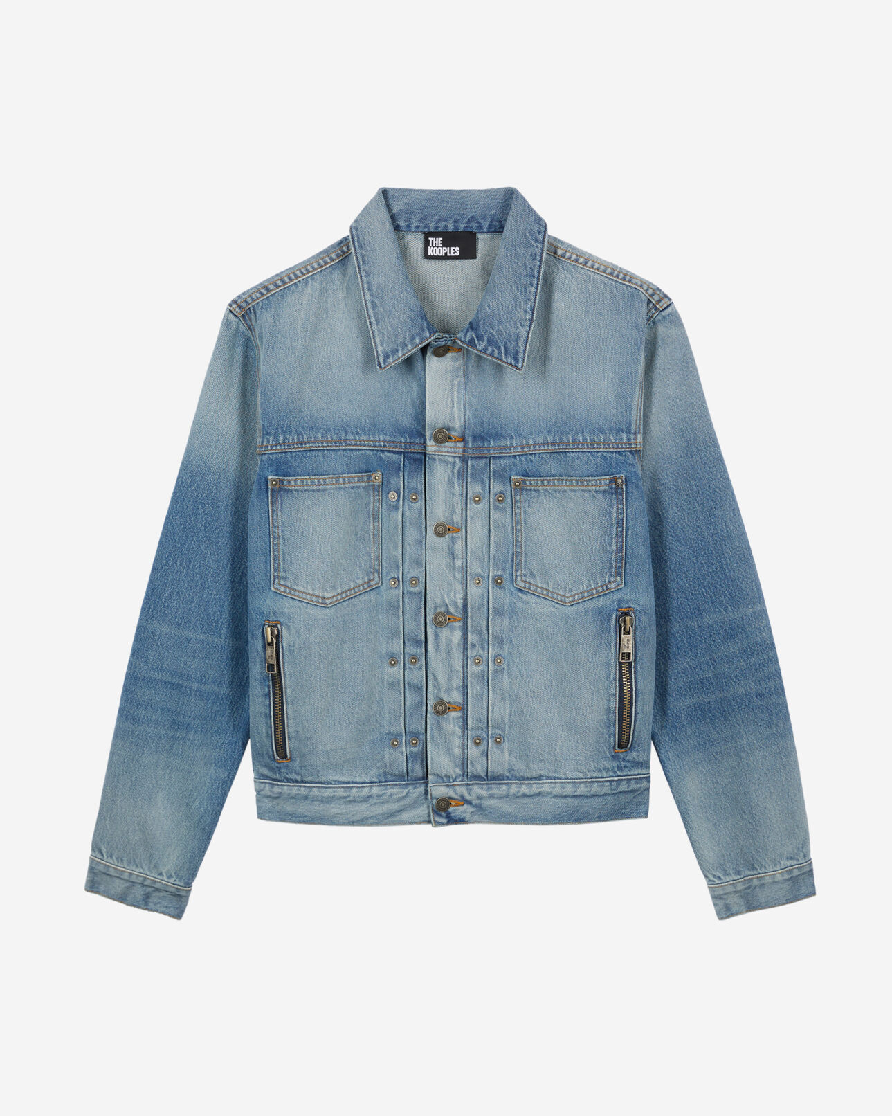The Kooples MEN BLUE DENIM blue washed denim jacket