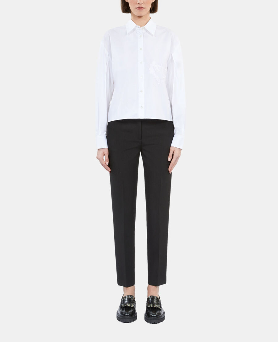 The Kooples F WHITE white shirt with skull heart embroidery
