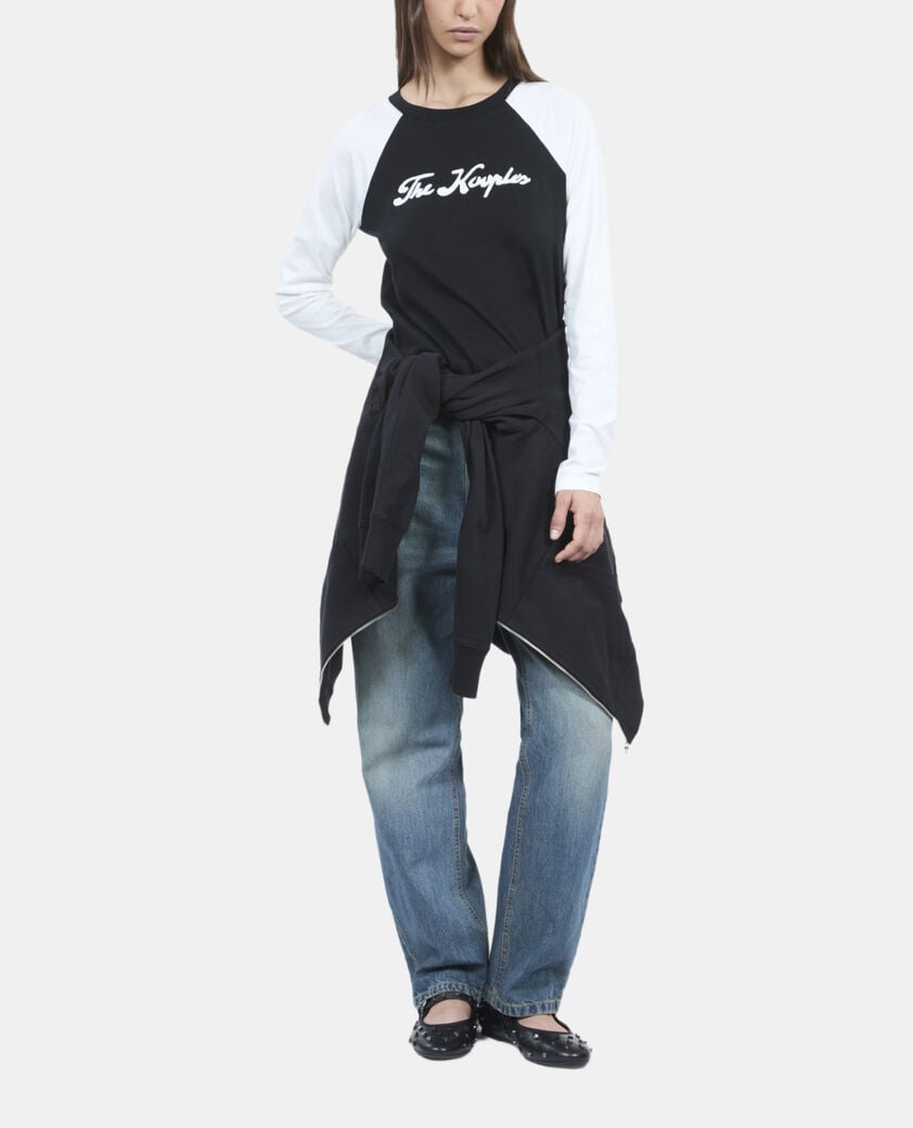 The Kooples FEMME BLACK t-shirt manches longues noir et blanc