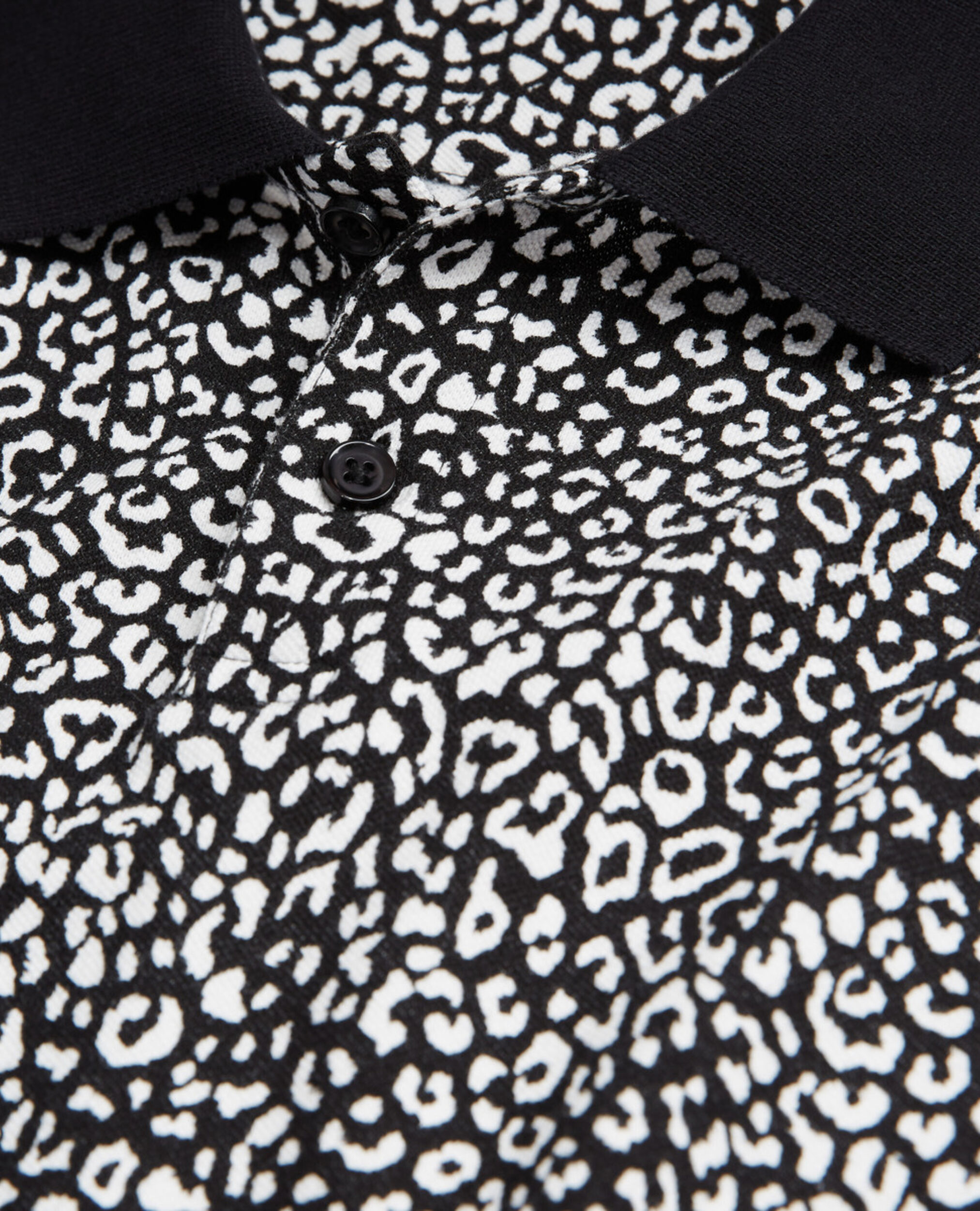 Black leopard print polo, ECRU, hi-res image number null