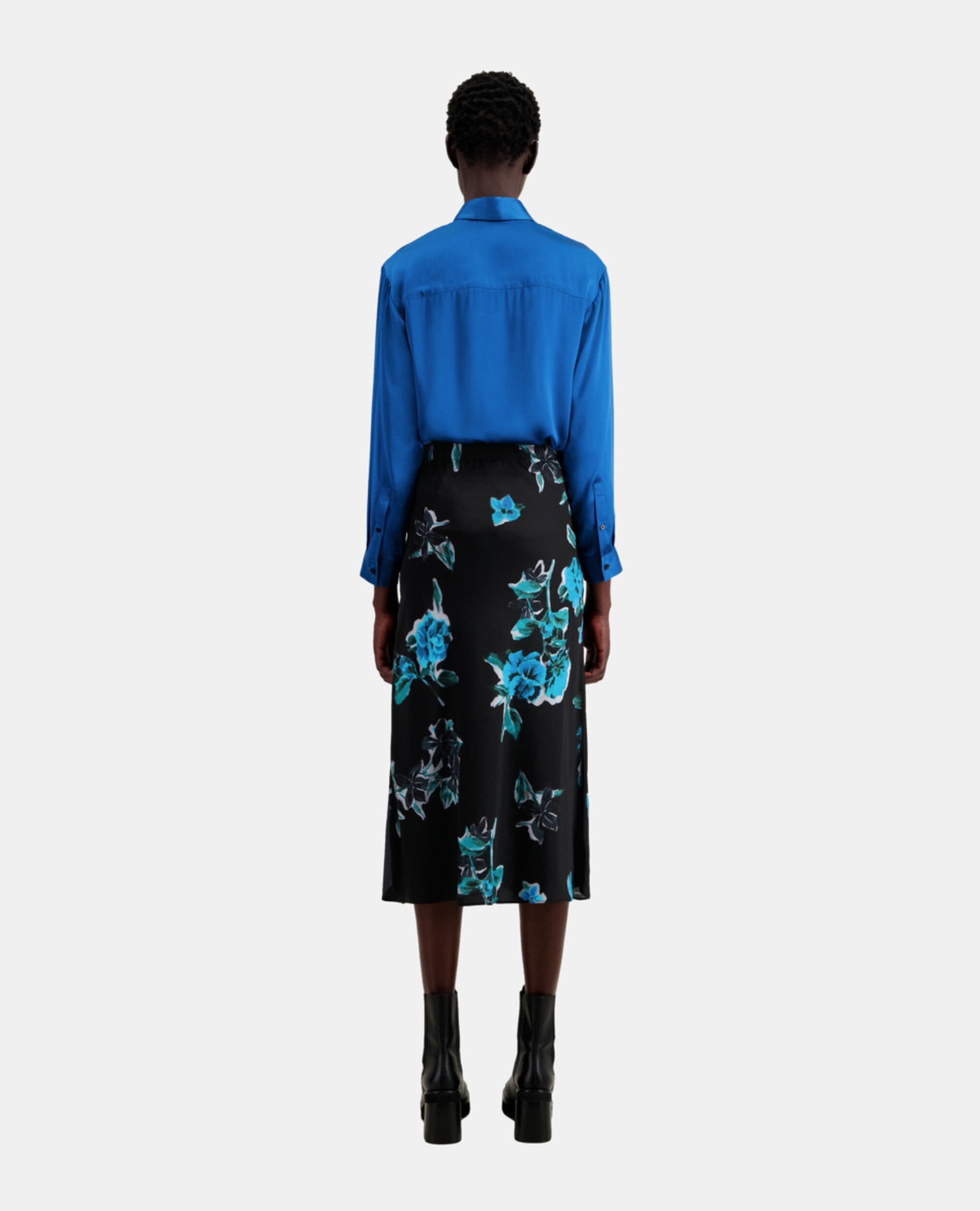 Langer Rock mit Print, BLACK BLUE, hi-res image number null