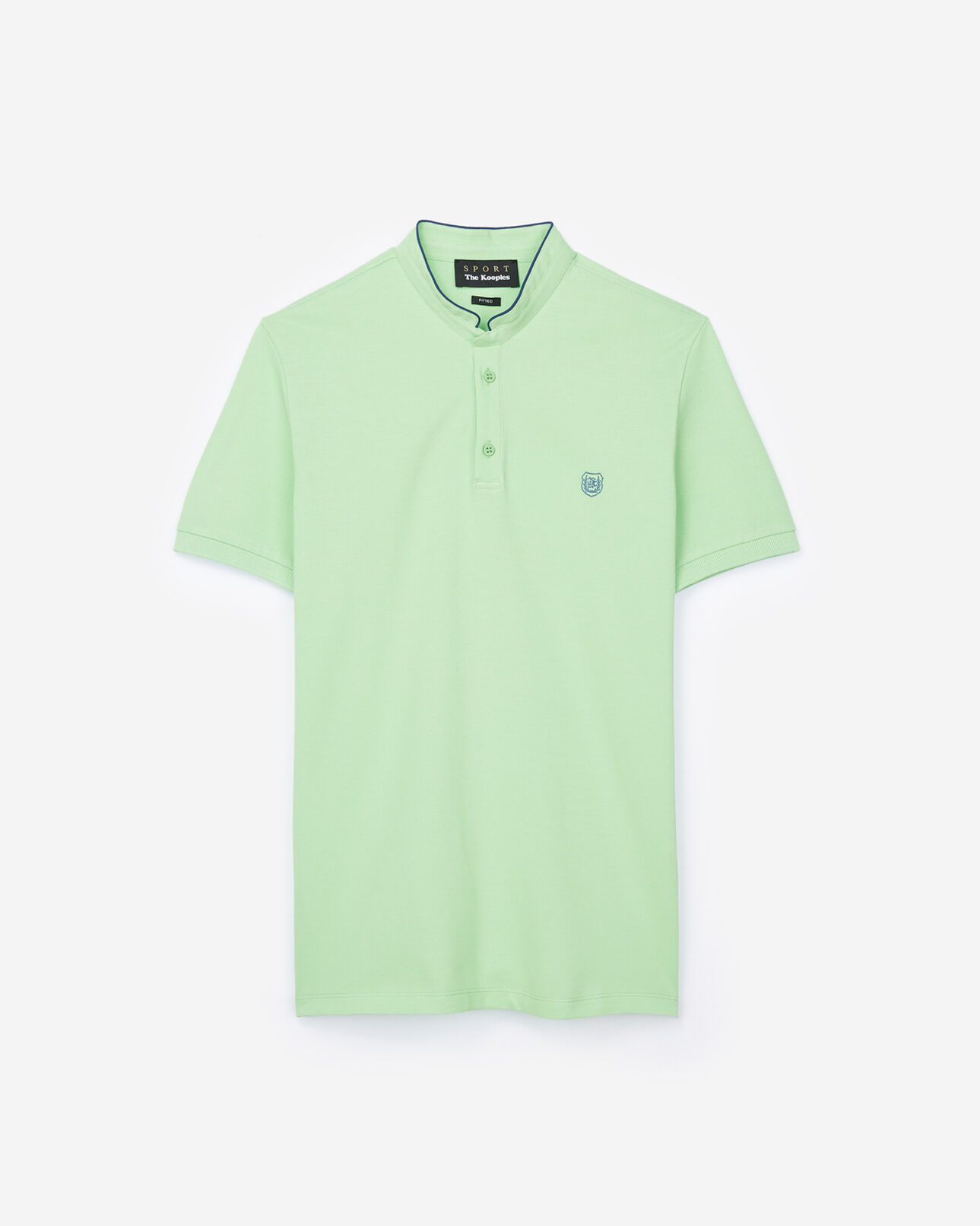 The Kooples HOMME APPLE / DEEP SEA polo coton vert pomme détails bleu marine