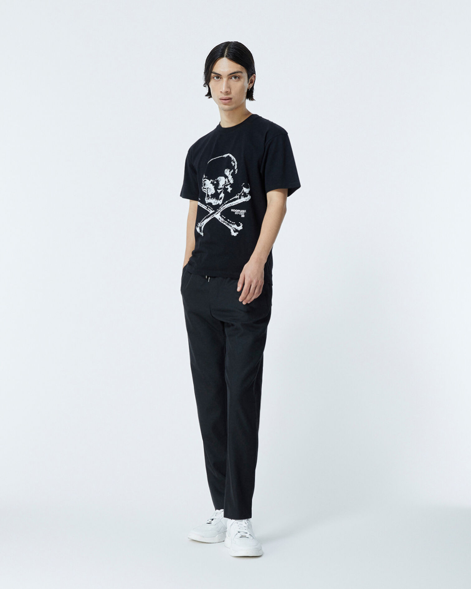 Black T-shirt in cotton with skull, BLACK, hi-res image number null
