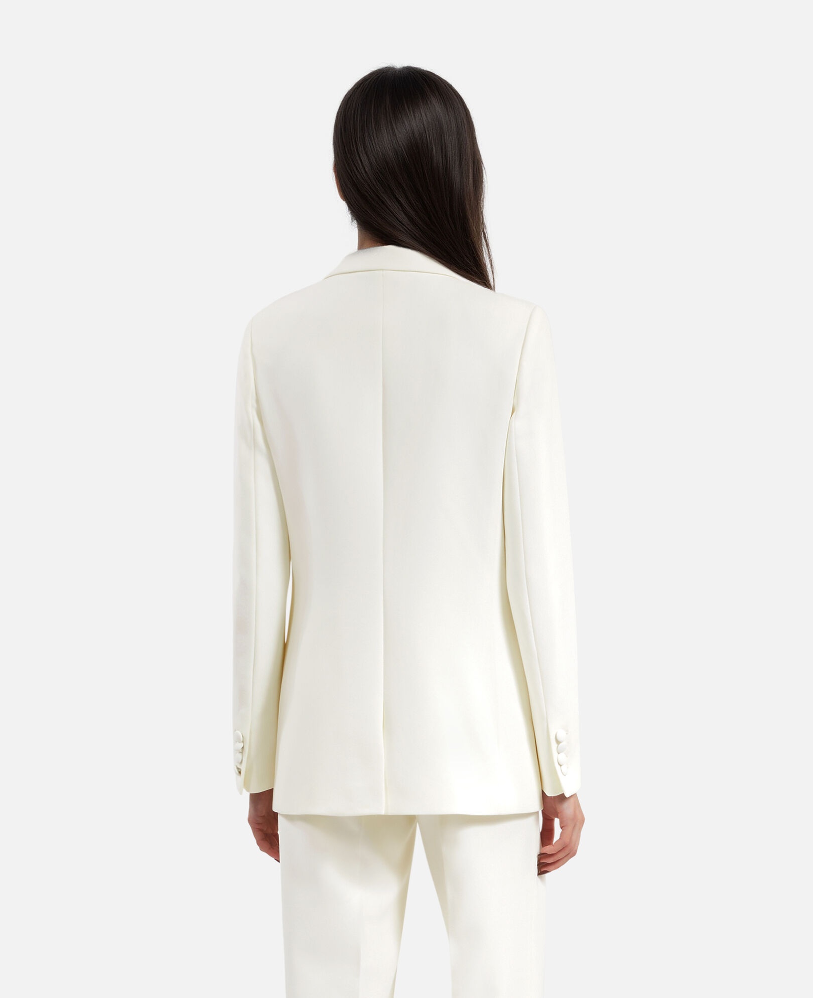 The Kooples WOMEN ECRU ecru crepe suit jacket straight cut