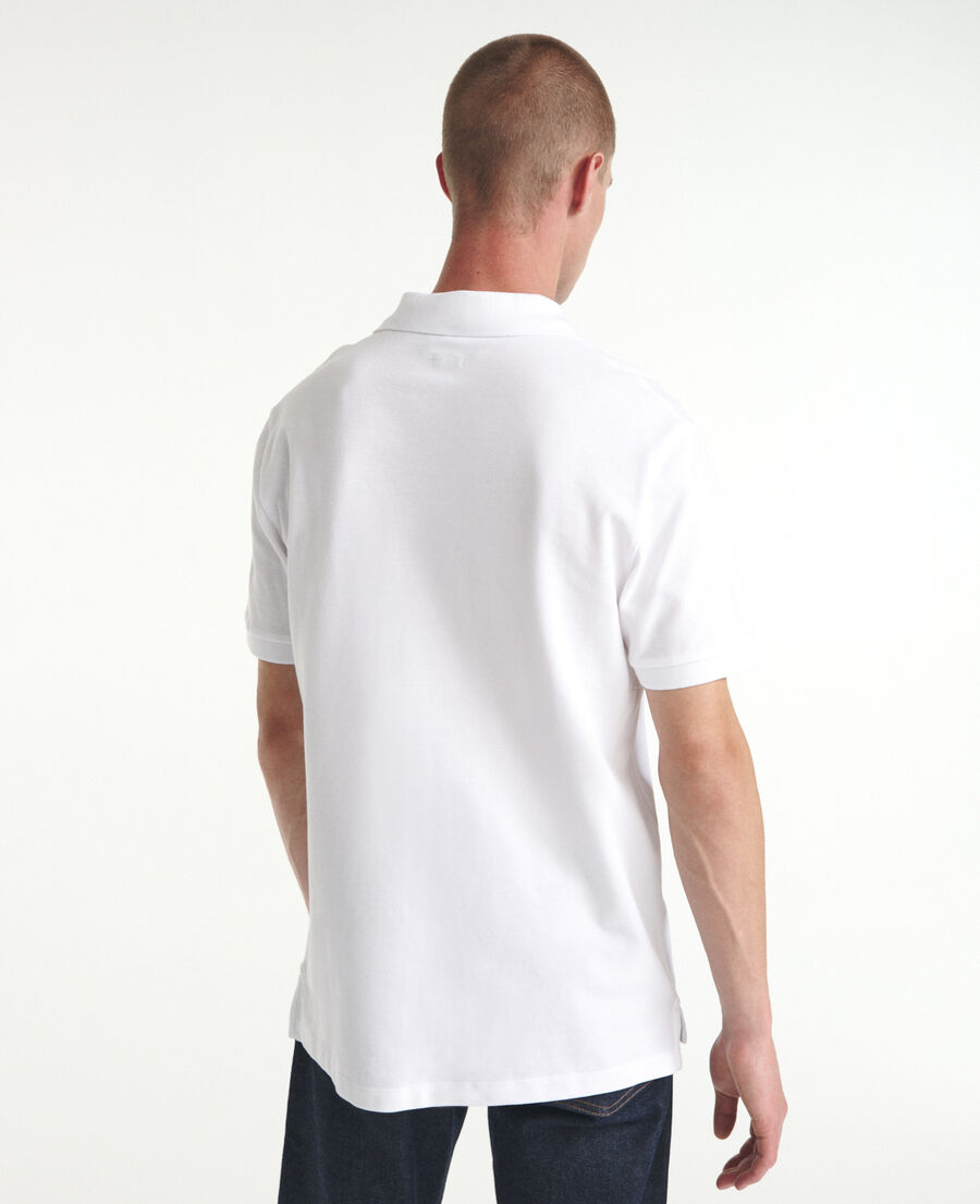 white cotton polo with classic collar