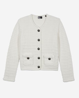 The Kooples F ECRU ecru cable knit cardigan