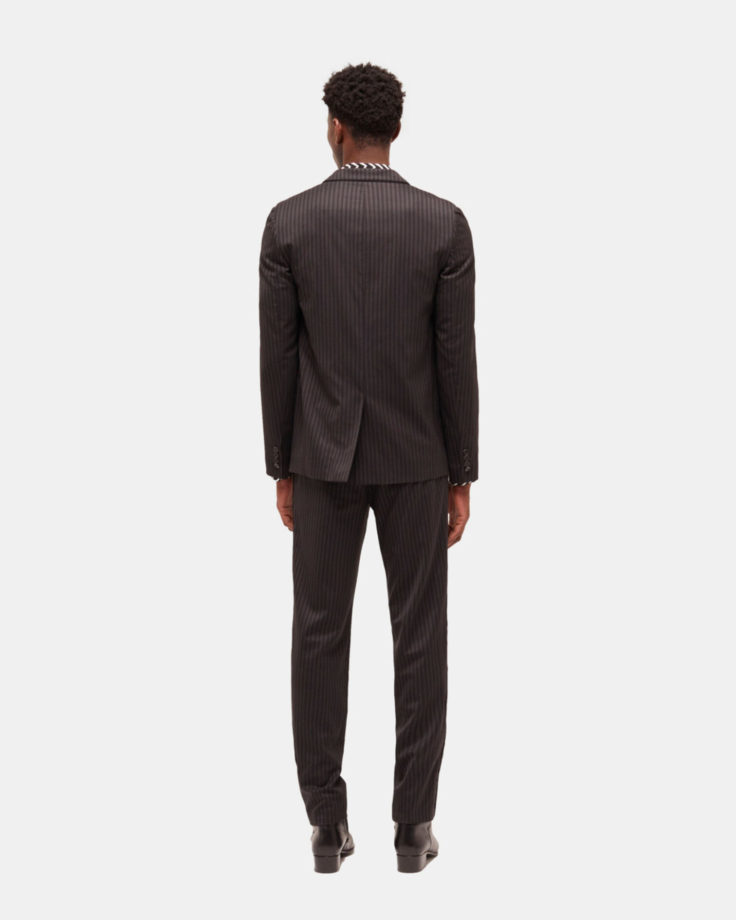 Striped wool suit jacket, BLACK GREY, hi-res image number null
