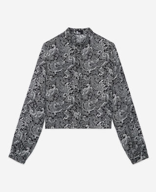 The Kooples WOMEN BLACK WHITE short black shirt