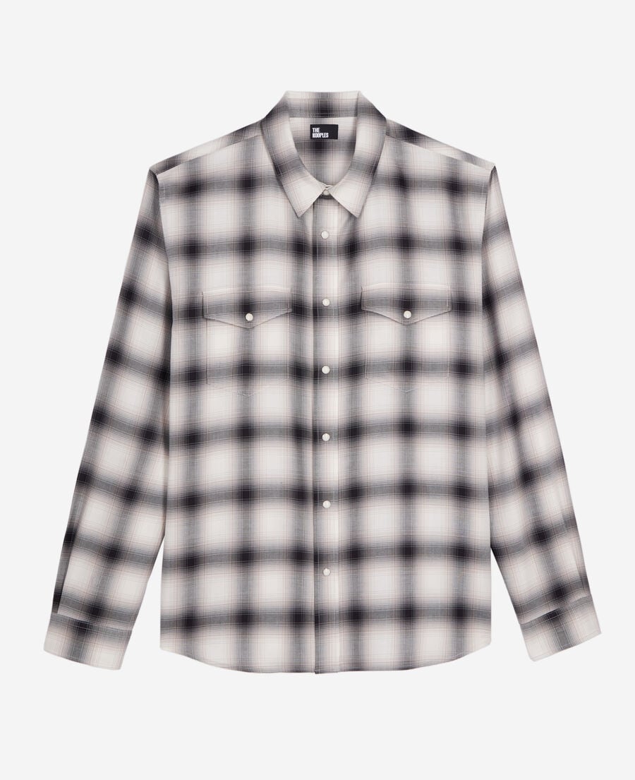 The Kooples HERREN BLACK GREY WHITE kariertes hemd