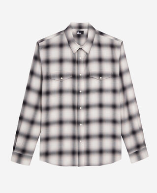 The Kooples HERREN BLACK GREY WHITE kariertes hemd