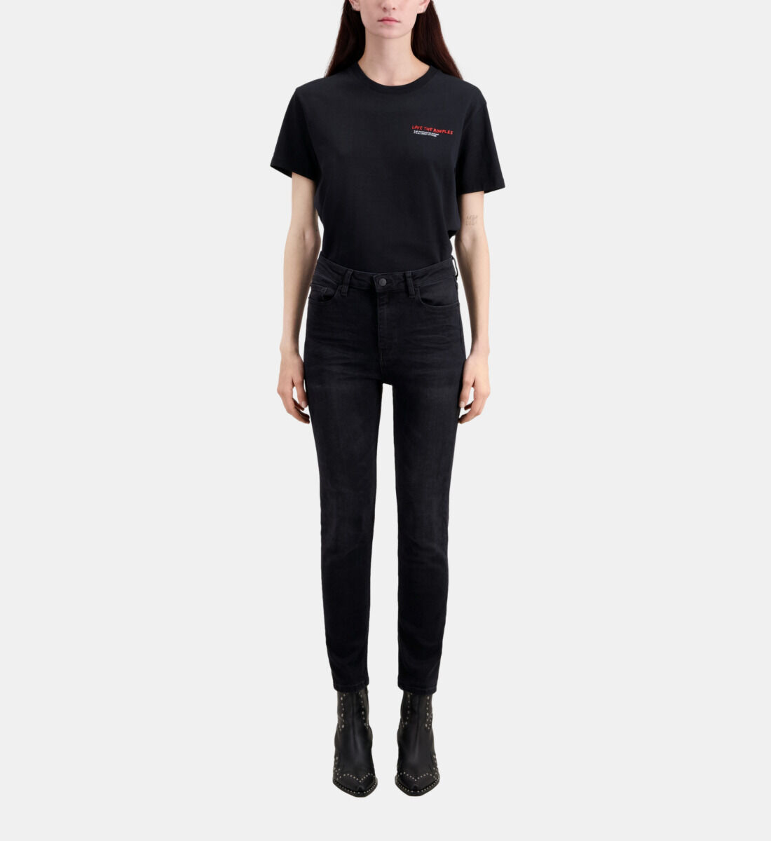 Black jeans with shop belt loops
