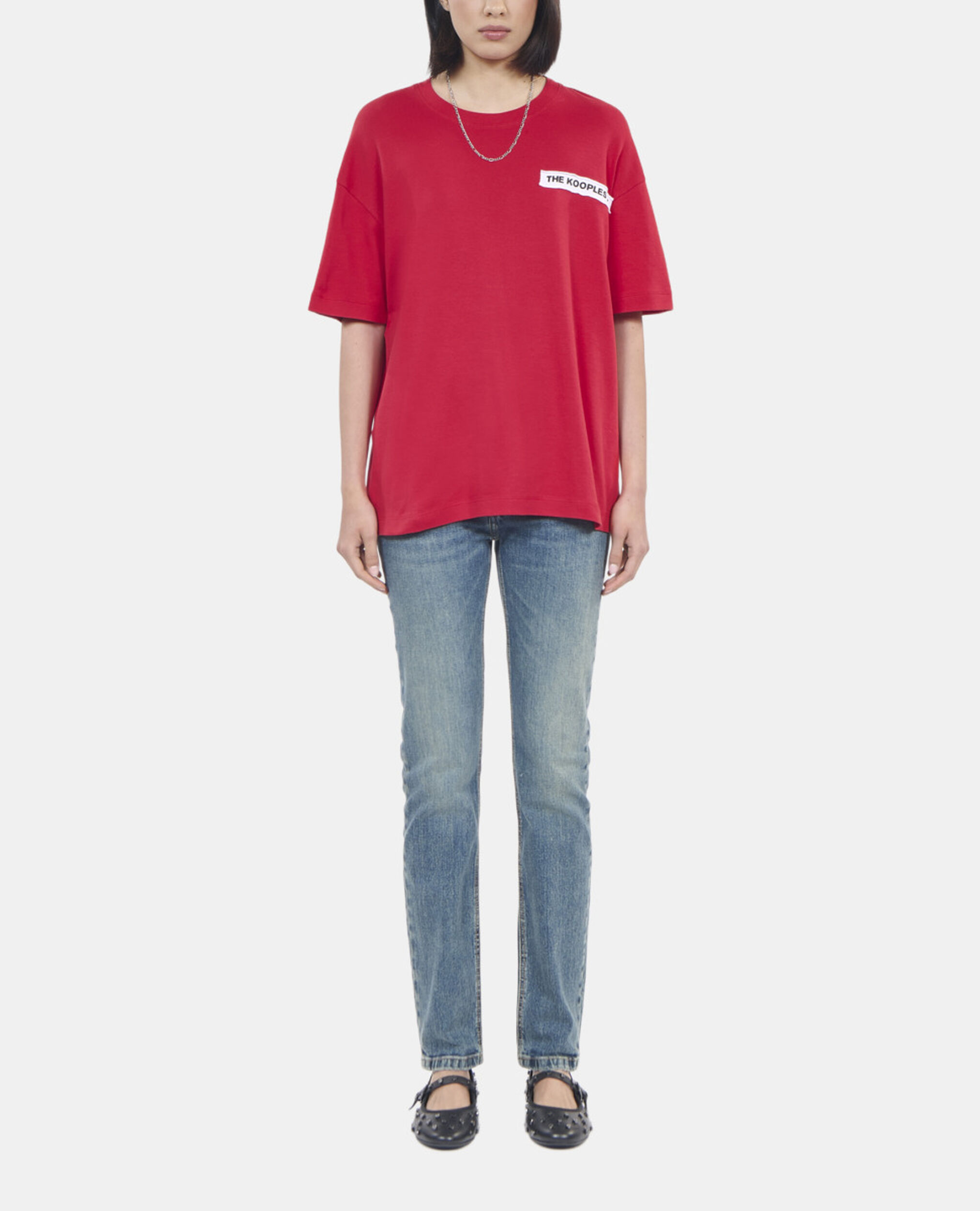 T-shirt avec patchs rouge, RUBIS, hi-res image number null