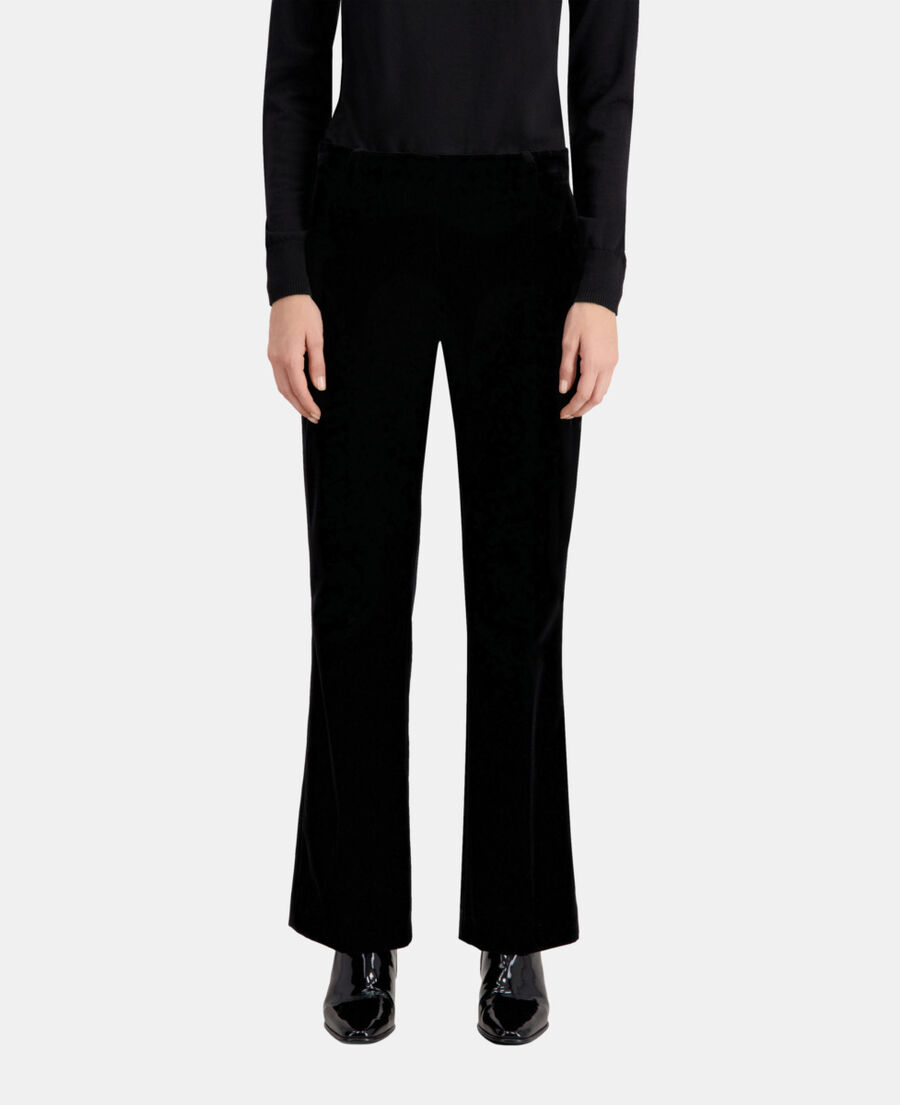 black velvet suit trousers