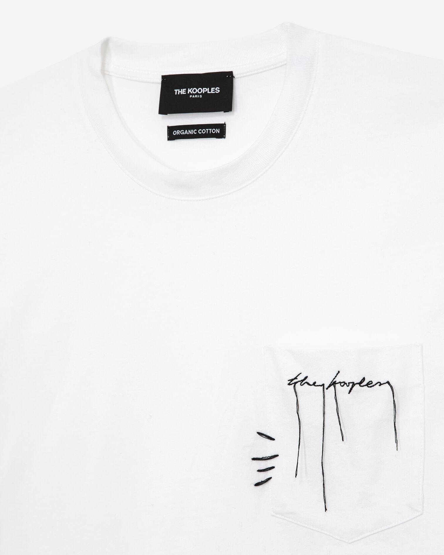 T-shirt blanc coton à poche poitrine, OFF WHITE, hi-res image number null