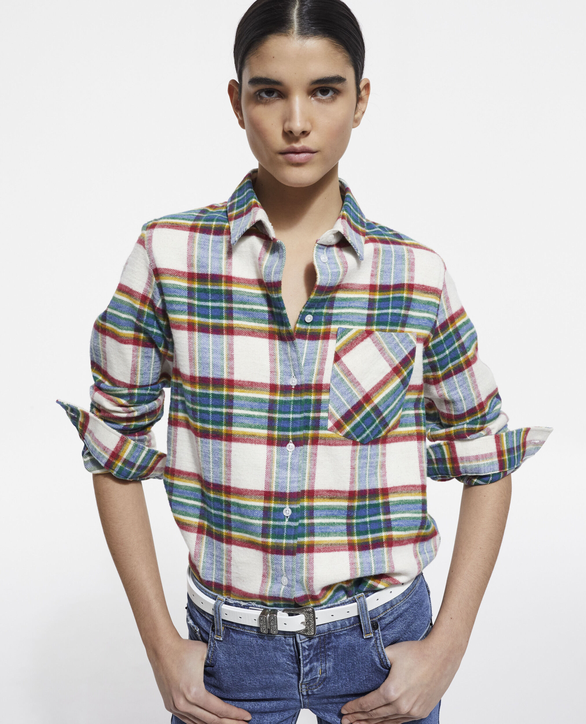 Overshirt with check motif, MULTICOLOR, hi-res image number null