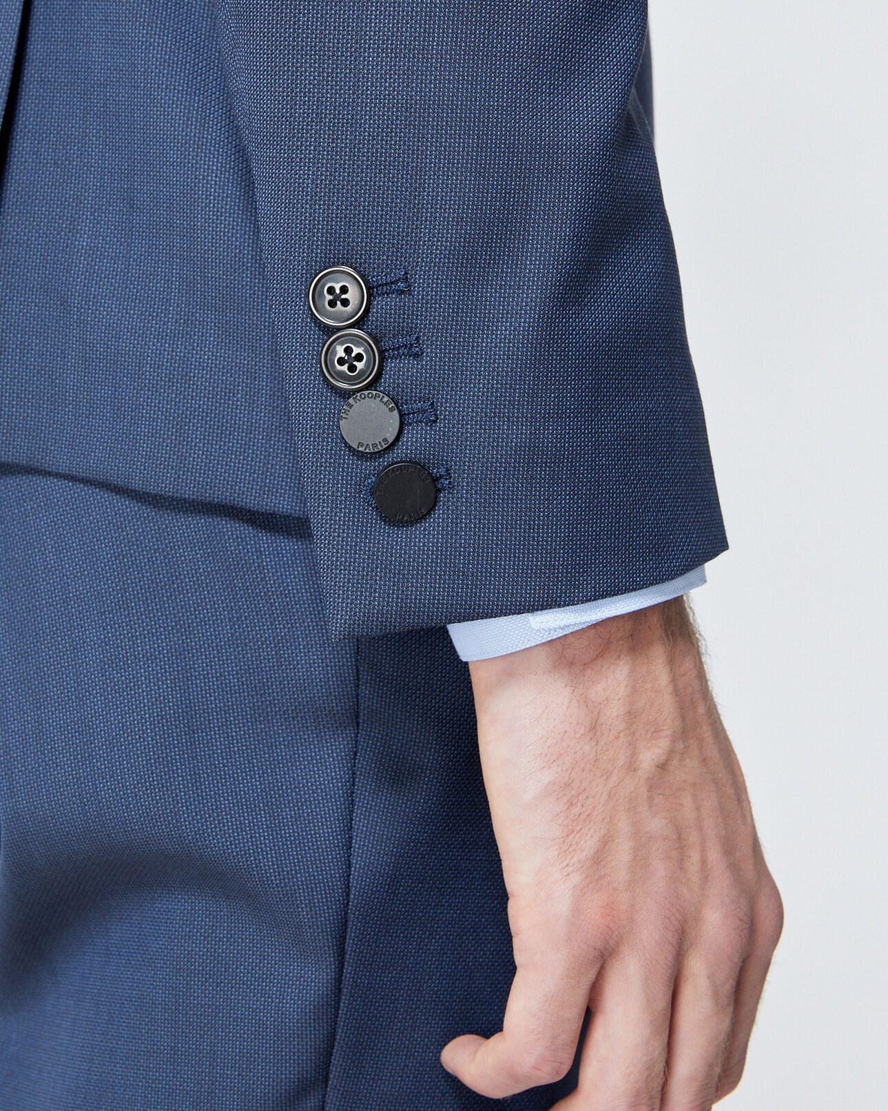 The Kooples MEN BLUE textured wool formal blue jacket