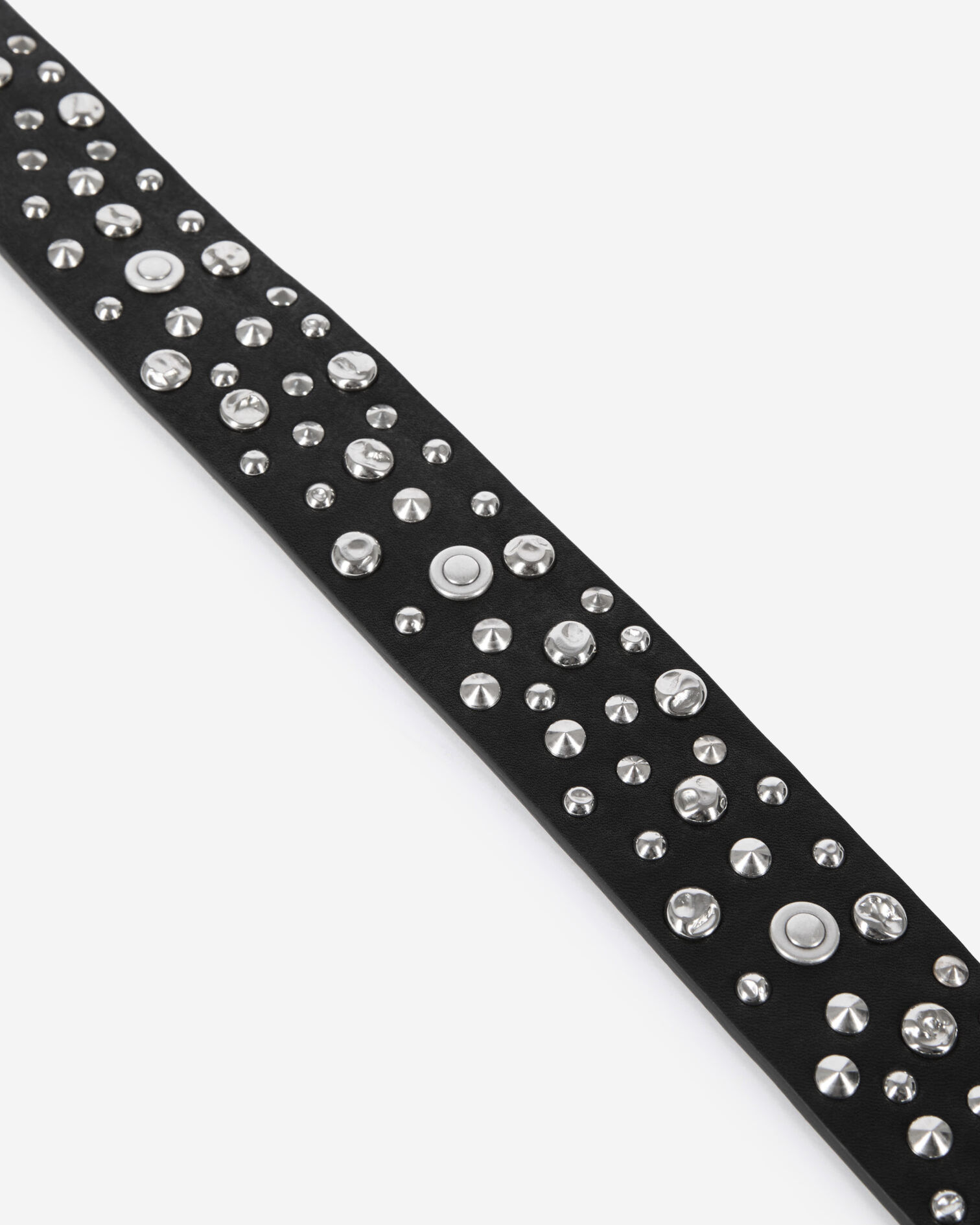 Black leather belt with studs, BLACK, hi-res image number null
