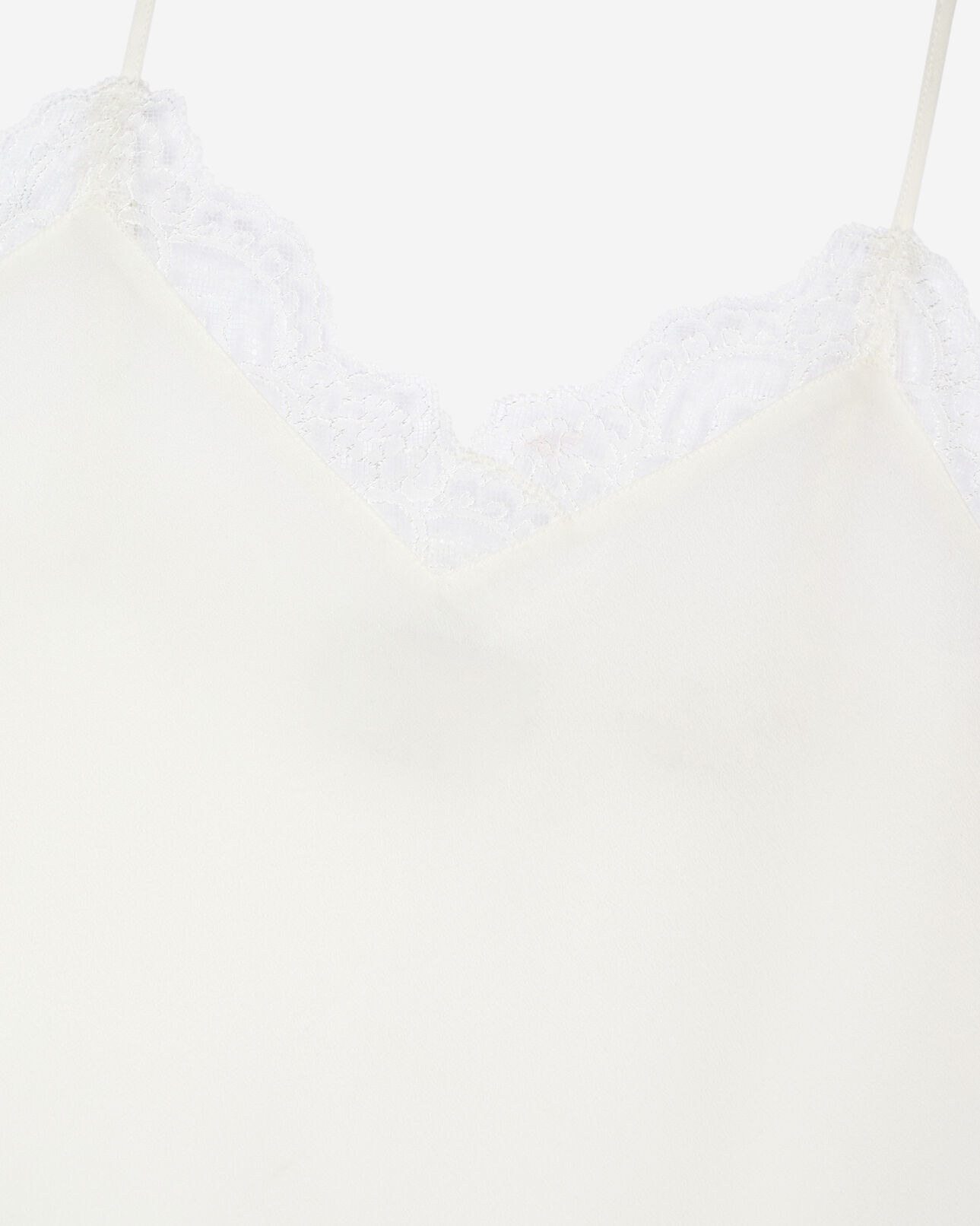 The Kooples FEMME ECRU caraco en soie et dentelle écru