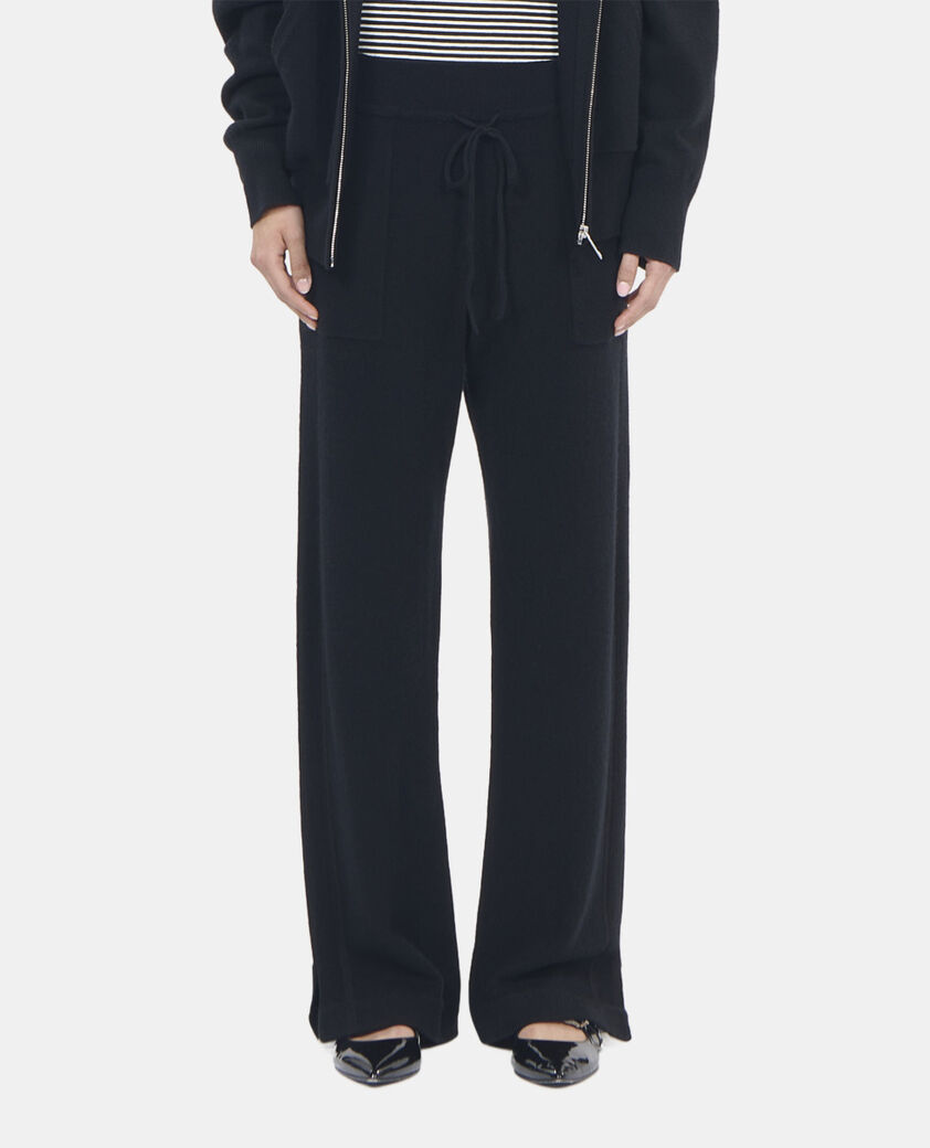 The Kooples DAMEN BLACK schwarze hose aus kaschmirwolle