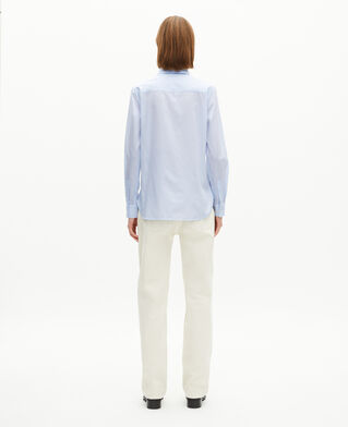 The Kooples WOMEN BLUE WHITE light blue micro check shirt