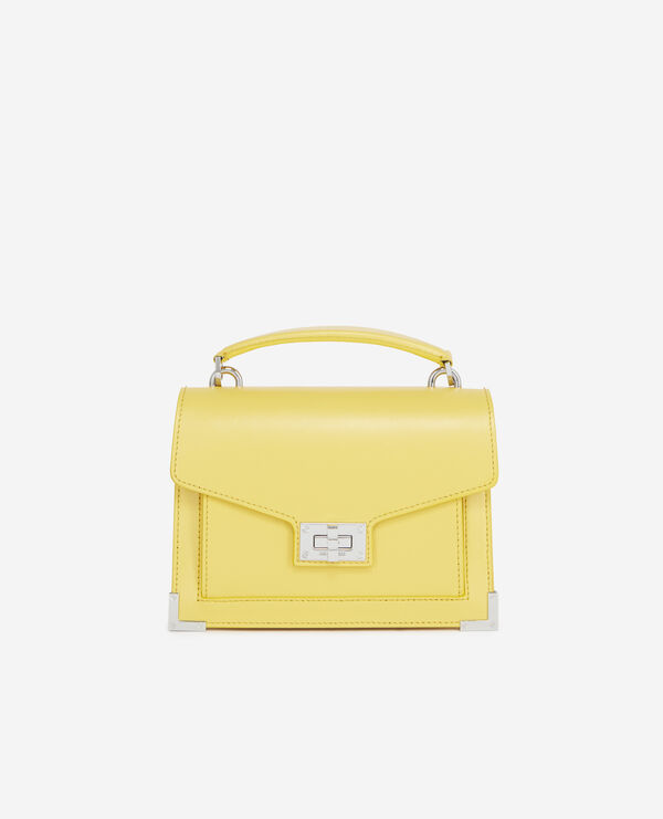 sac emily small en cuir lisse jaune