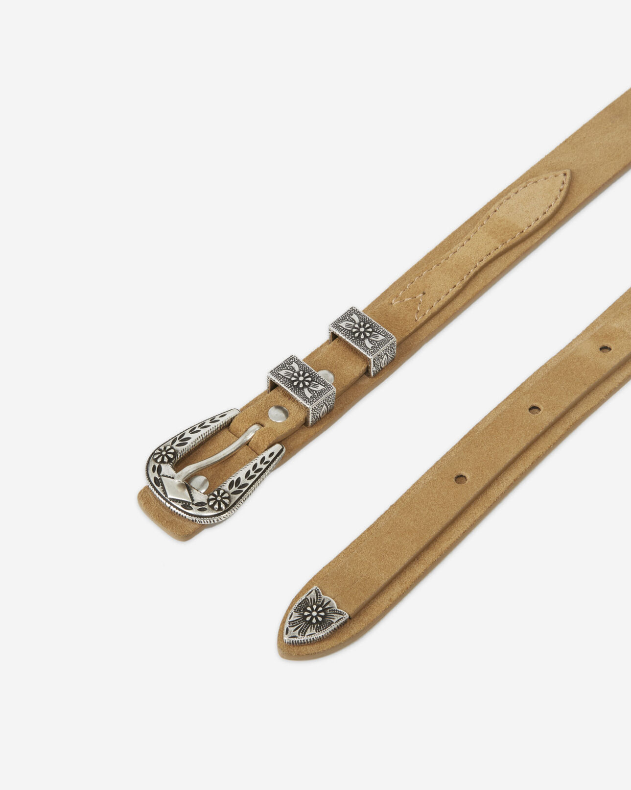 The Kooples FEMME CAMEL ceinture cuir camel lisse à boucle western