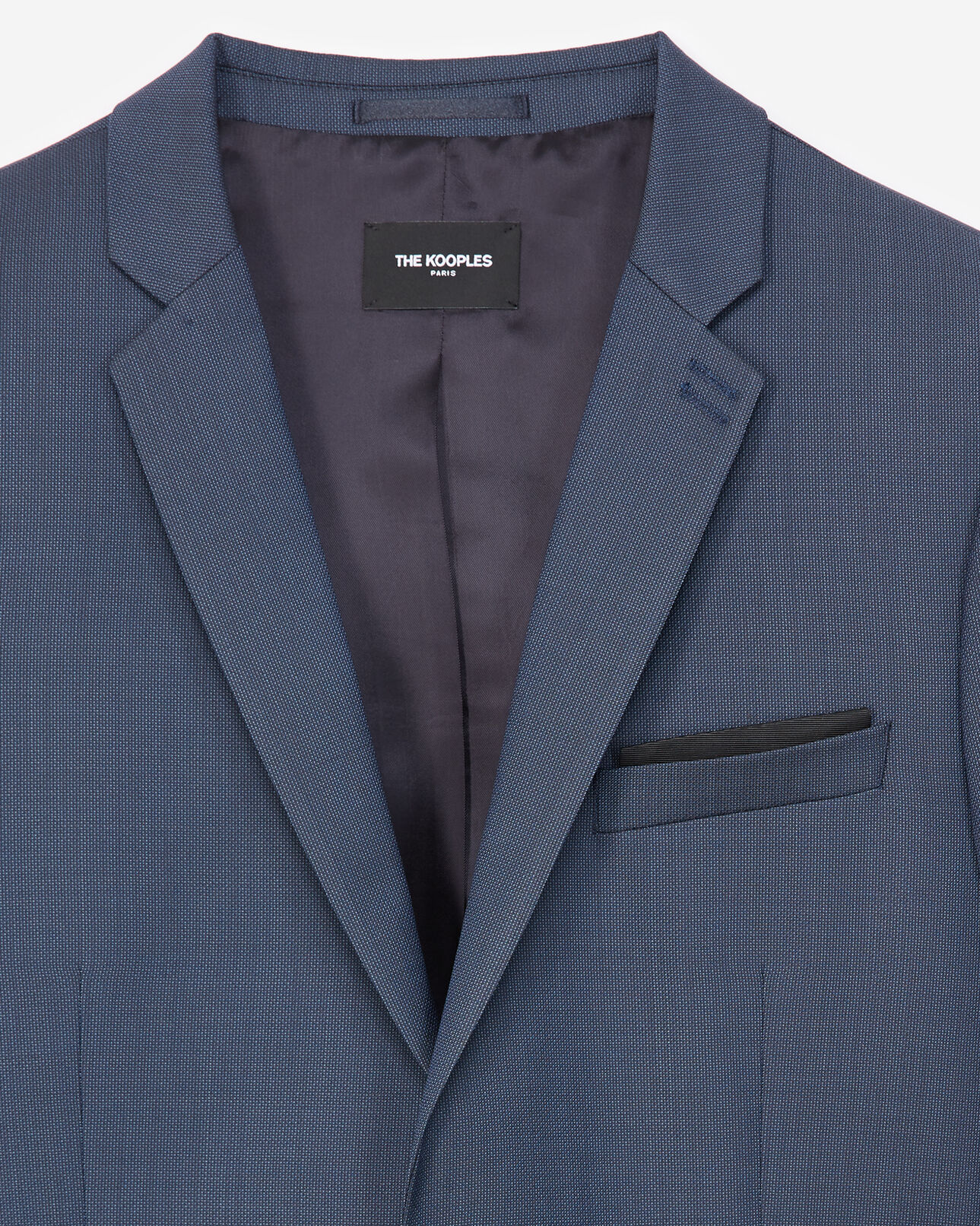 The Kooples MEN BLUE textured wool formal blue jacket