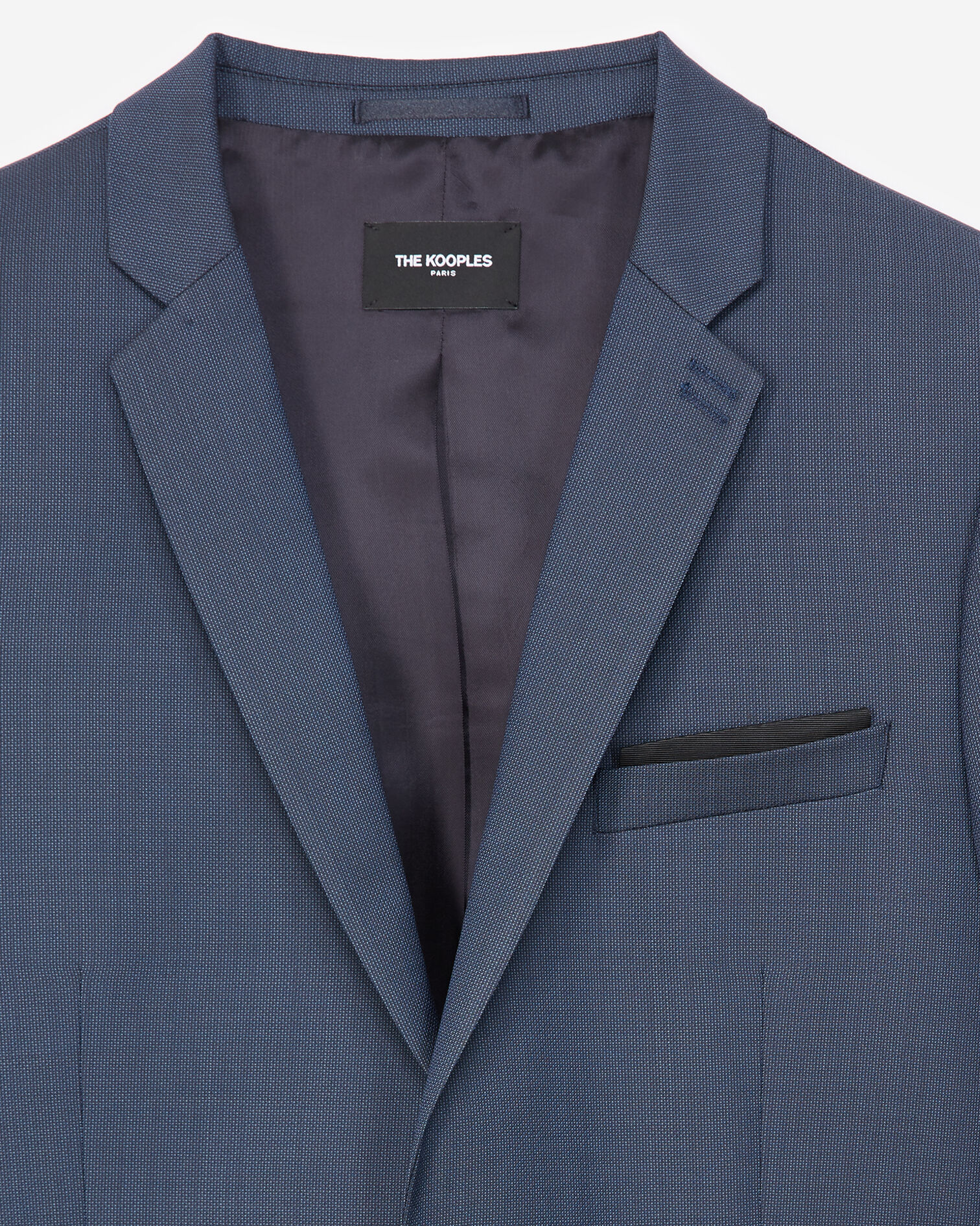 Textured wool formal blue jacket, BLUE, hi-res image number null