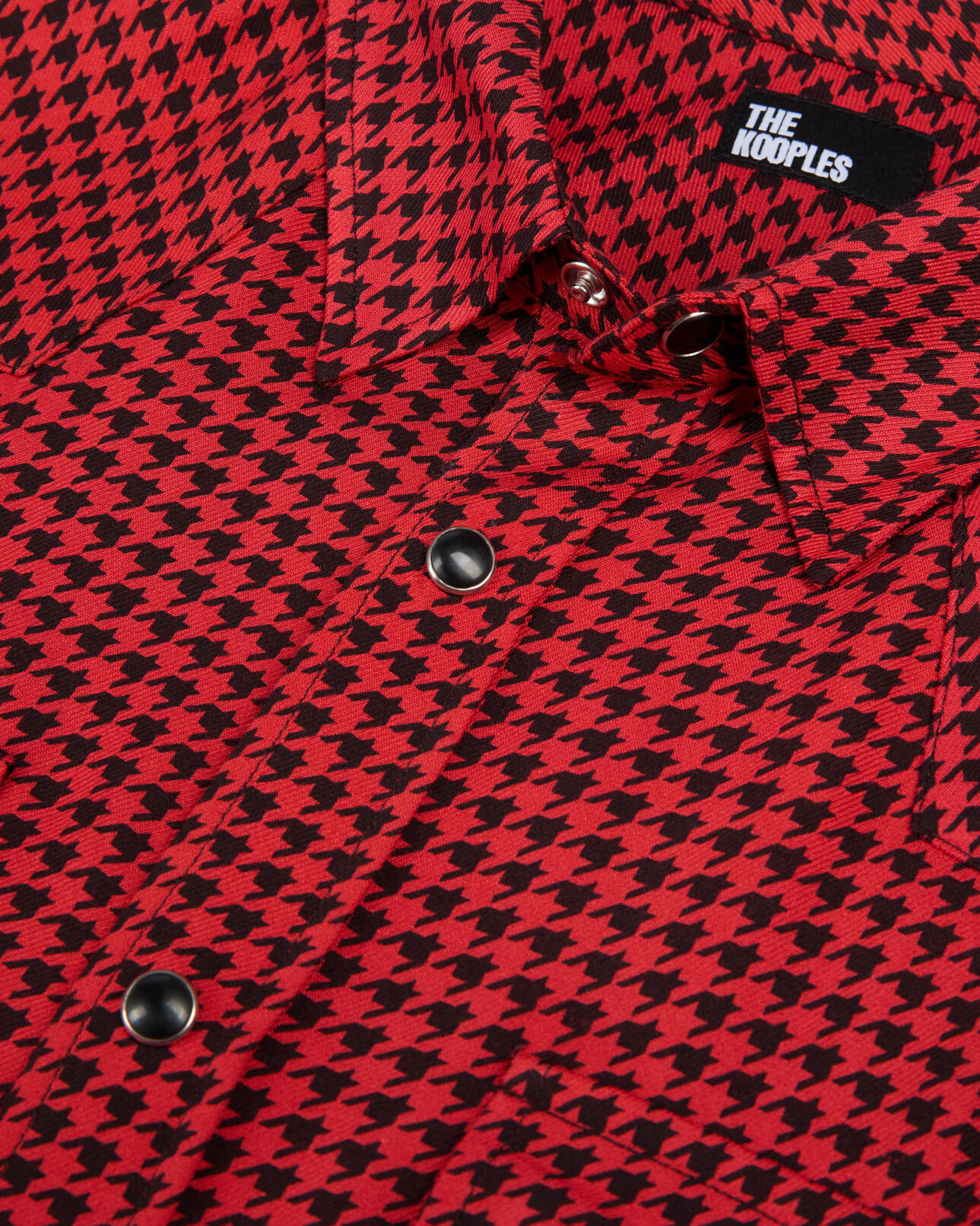 The Kooples MEN BLACK - RED black and red houndstooth shirt