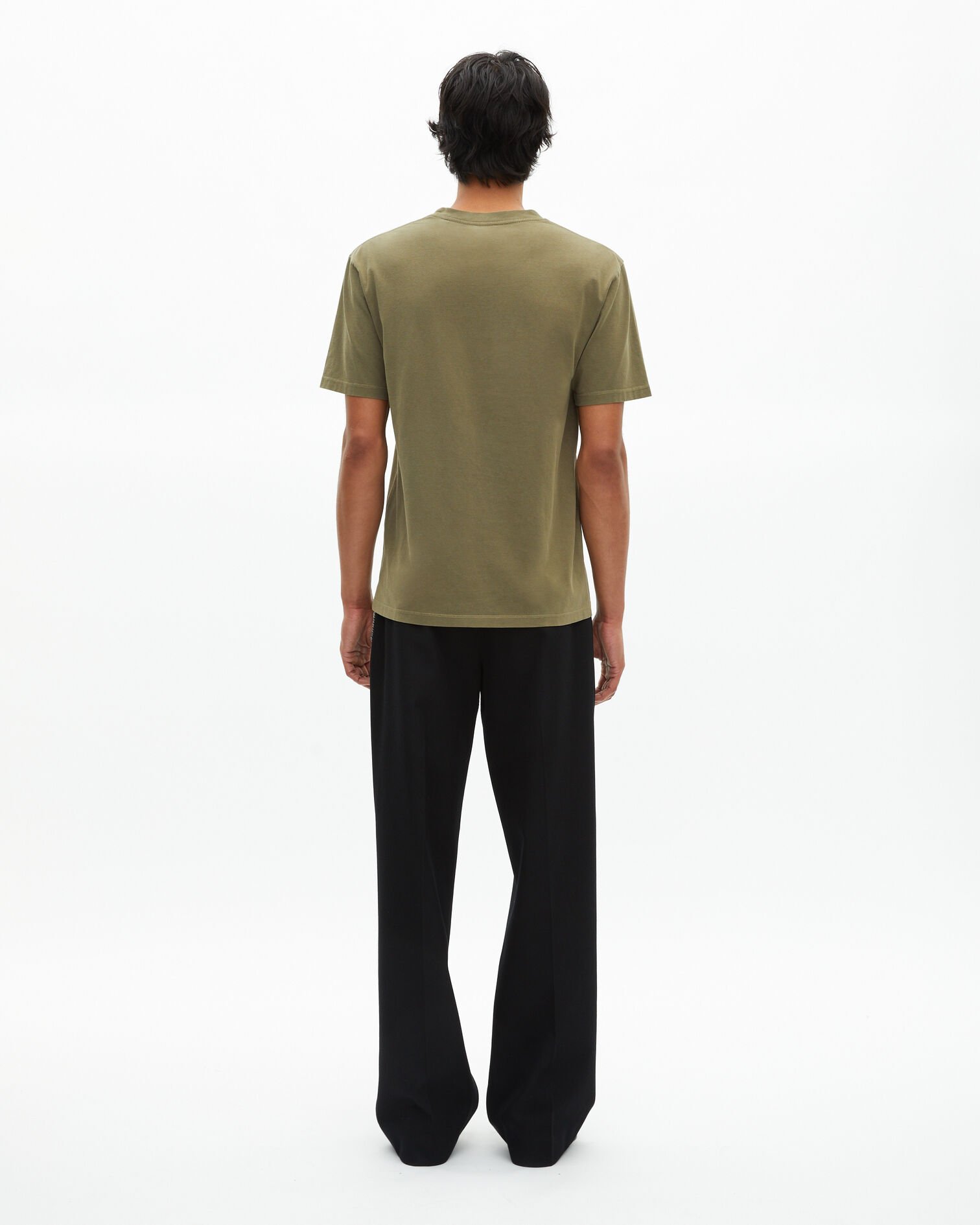 T-shirt with vintage khaki effect logo, KAKI, hi-res image number null
