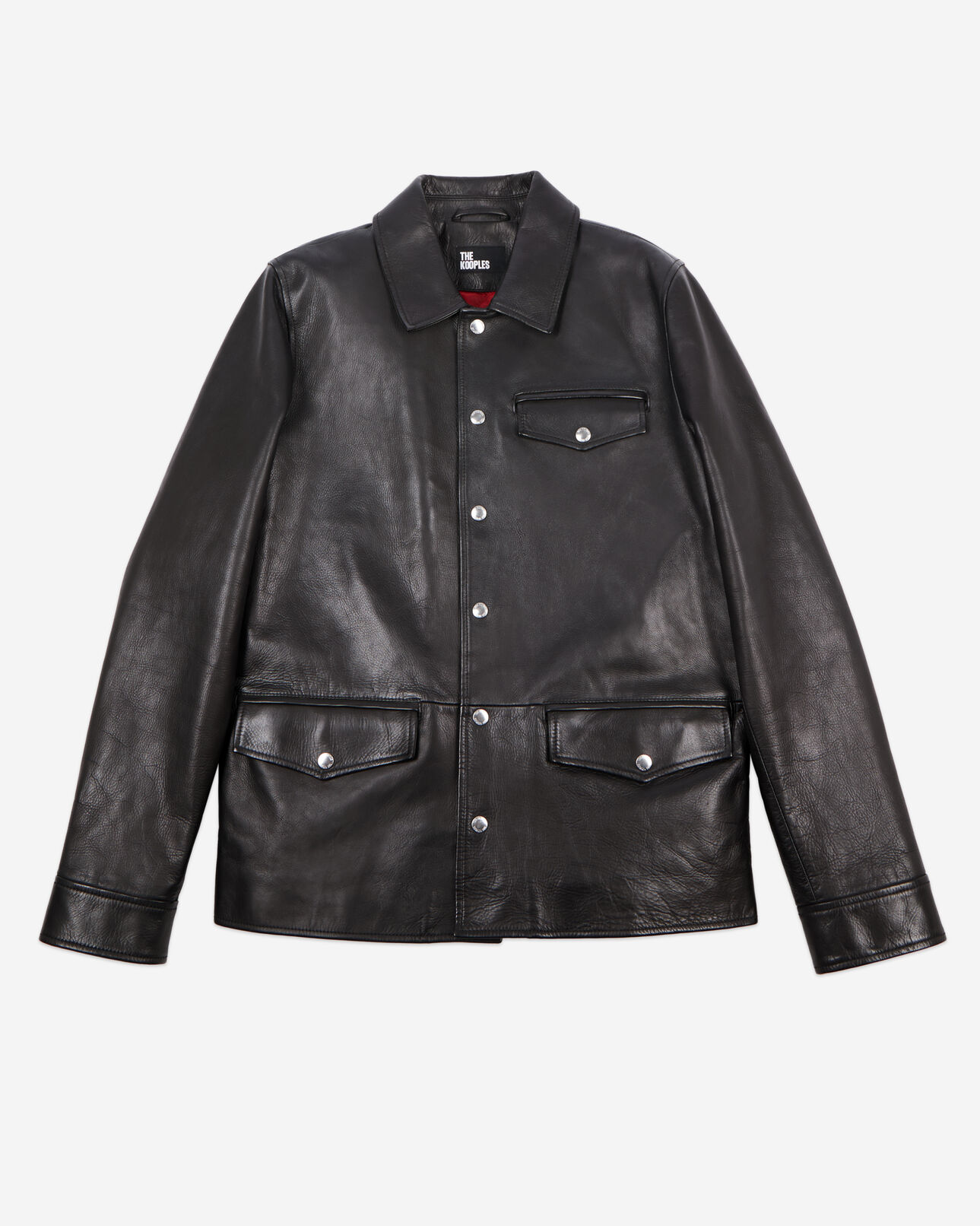 The Kooples MEN BLACK black leather jacket
